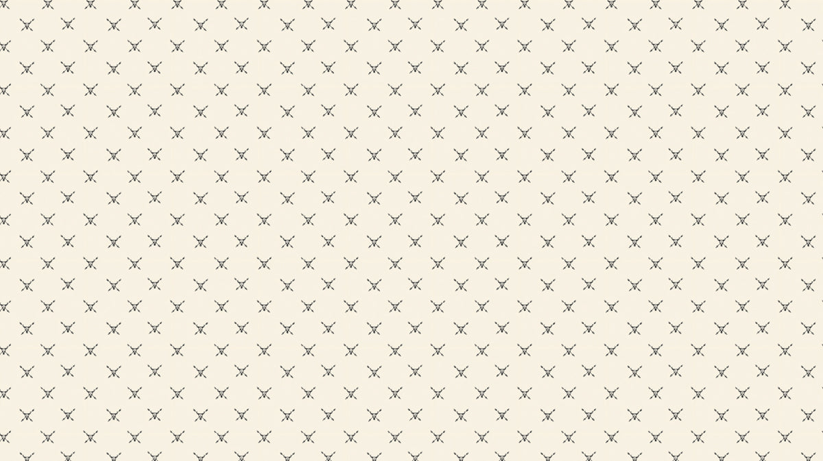 Minimalist Cross Pattern with Skulls Mural Wallpaper | Subtle Western Design