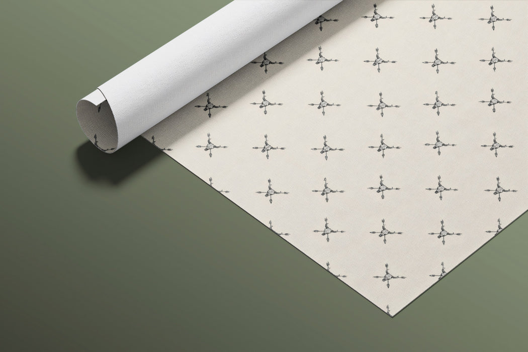 Minimalist Cross Pattern with Skulls Mural Wallpaper | Subtle Western Design