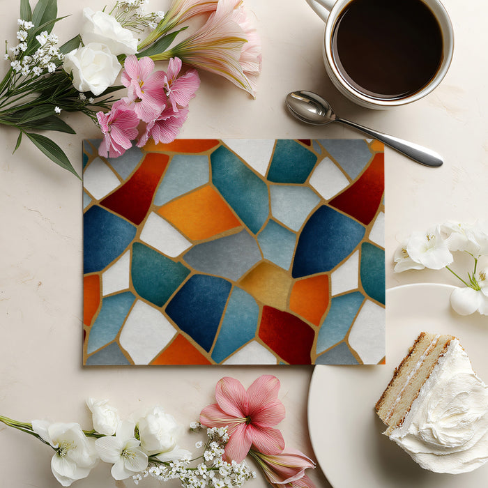 Colorful Abstract Mosaic Stone Texture Mural Wallpaper | Geometric Art