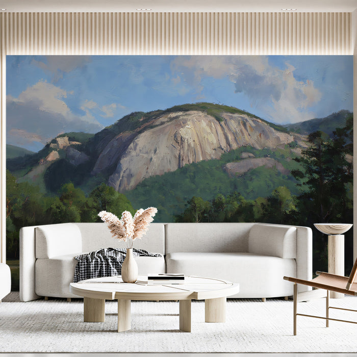 Scenic Mountain Road Landscape Mural | Realist Nature Horizon Wallpaper
