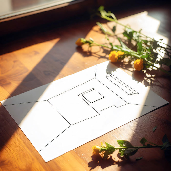 Architectural Perspective Line Art Wall Mural | Minimalist Space Expansion & Modern Design Studio Decor