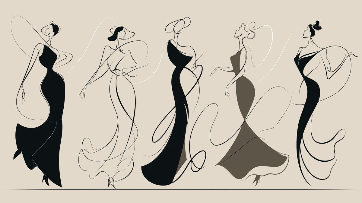 Elegant Silhouette Fashion Sketch Mural | Minimalist Chic Style Wallpaper