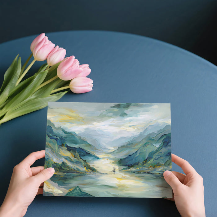 Sun-Drenched Impressionist Lake Mural | Bright Textured Landscape Wallpaper