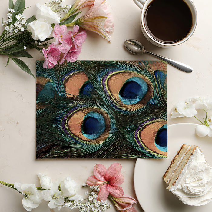 Iridescent Peacock Feather Nature Mural | Vibrant Macro Eye Detail Wallpaper