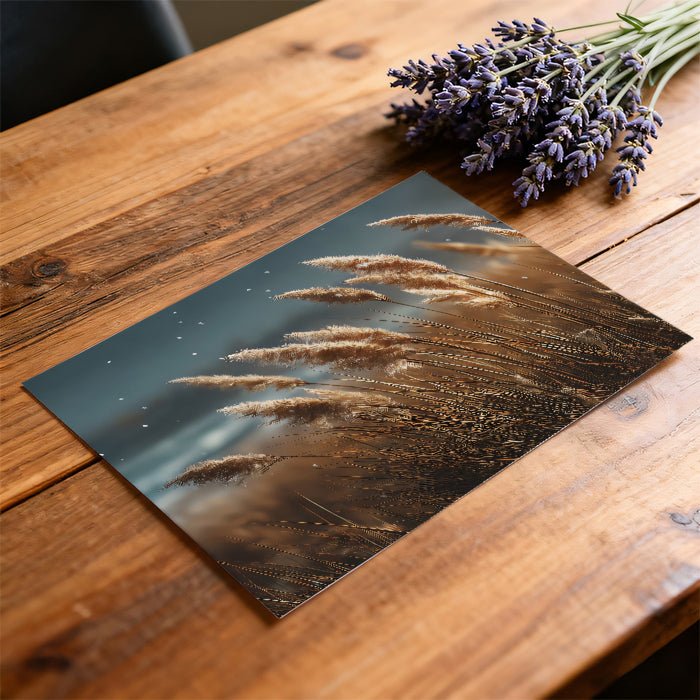 Coastal Feathery Reed Grass Mural | Serene Beach Nature Wallpaper