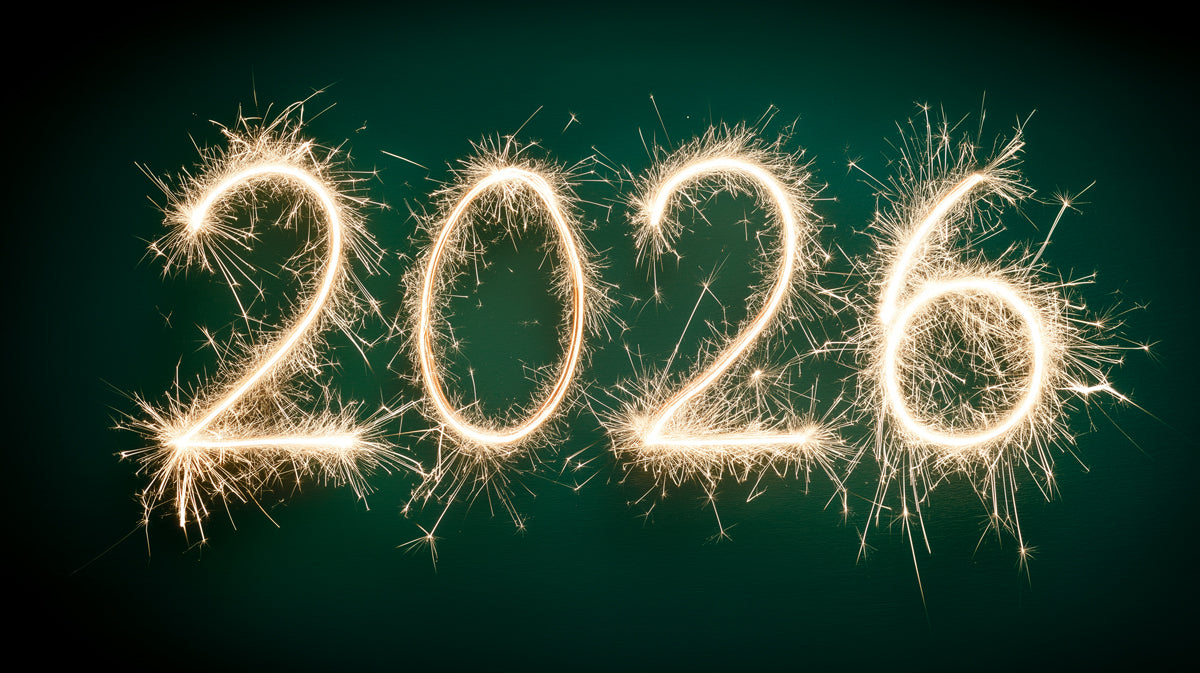 Radiant 2026 Sparkler Mural - Deep Forest Green Celebration Wall Art