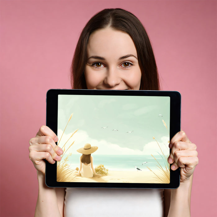 Coastal Daisy Dream Mural - Serene Seaside Summer Decor