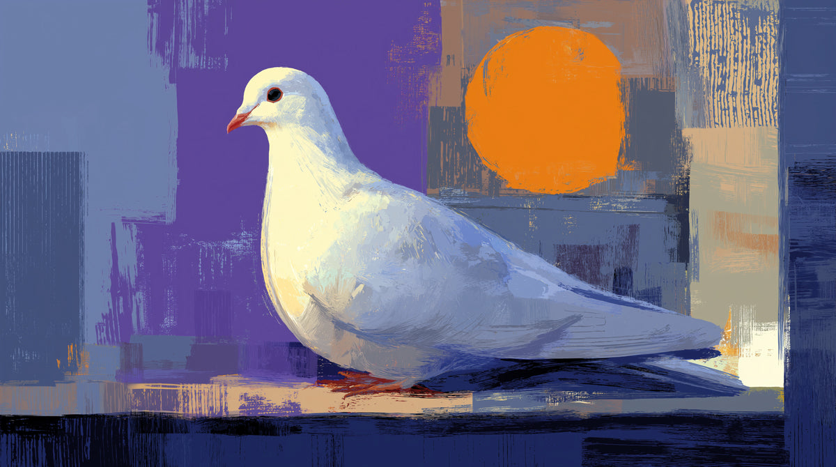 Radiant Peace Dove Mural - Bold Modern Abstract Art