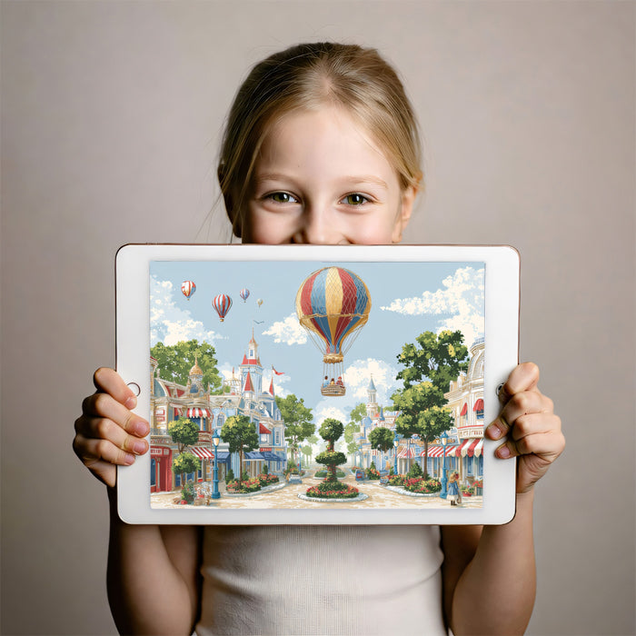 Enchanted Victorian Street Mural - Classic Fantasy Townscape Art