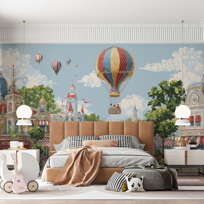 Enchanted Victorian Street Mural - Classic Fantasy Townscape Art