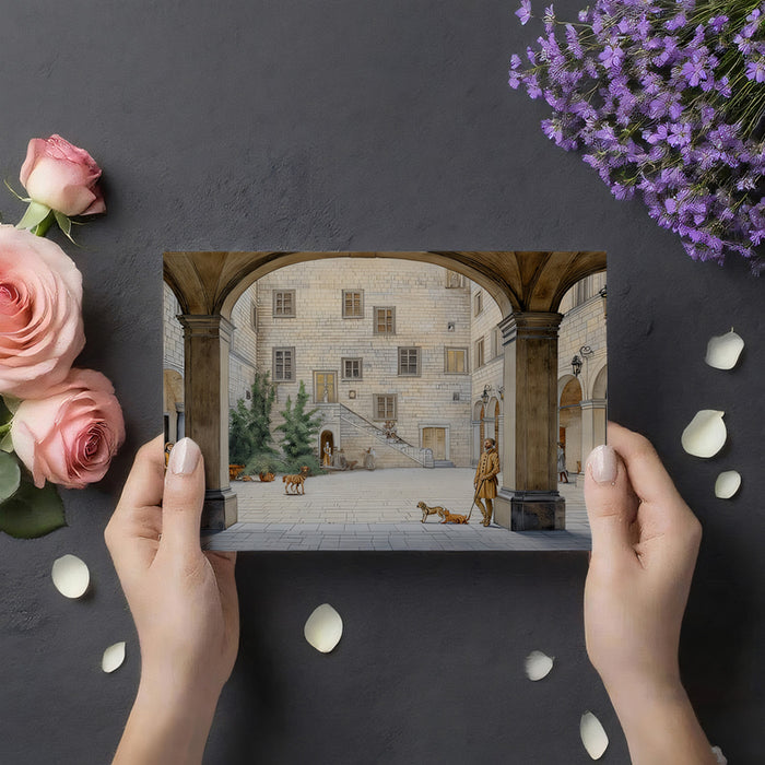 Classical European Courtyard and Renaissance Architecture Wall Mural Wallpaper