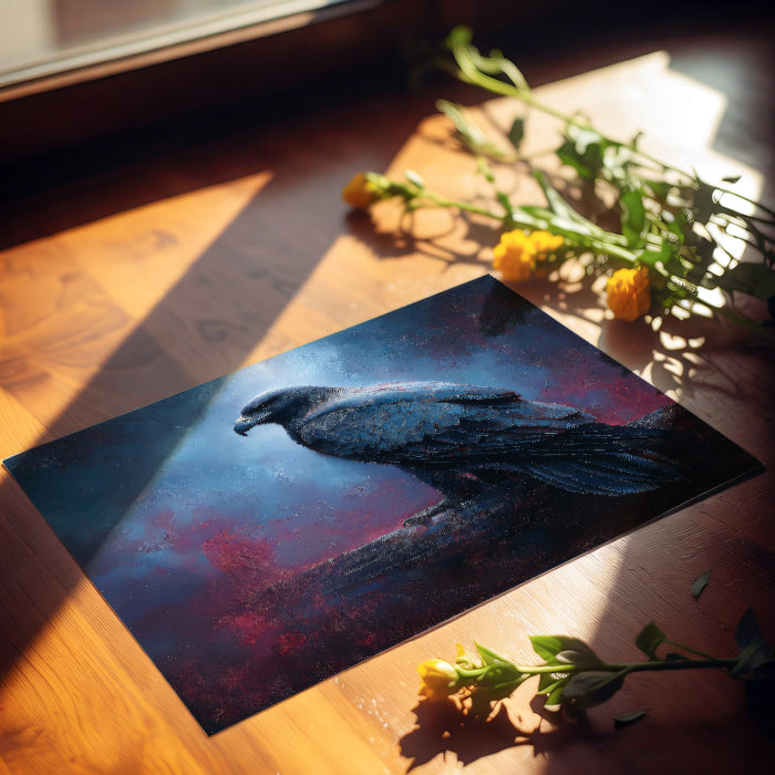 Midnight Guardian Eagle Mural - Moody Abstract Wildlife Decor