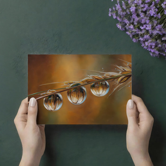 Golden Dew Harvest Mural - Macro Nature Photography Art