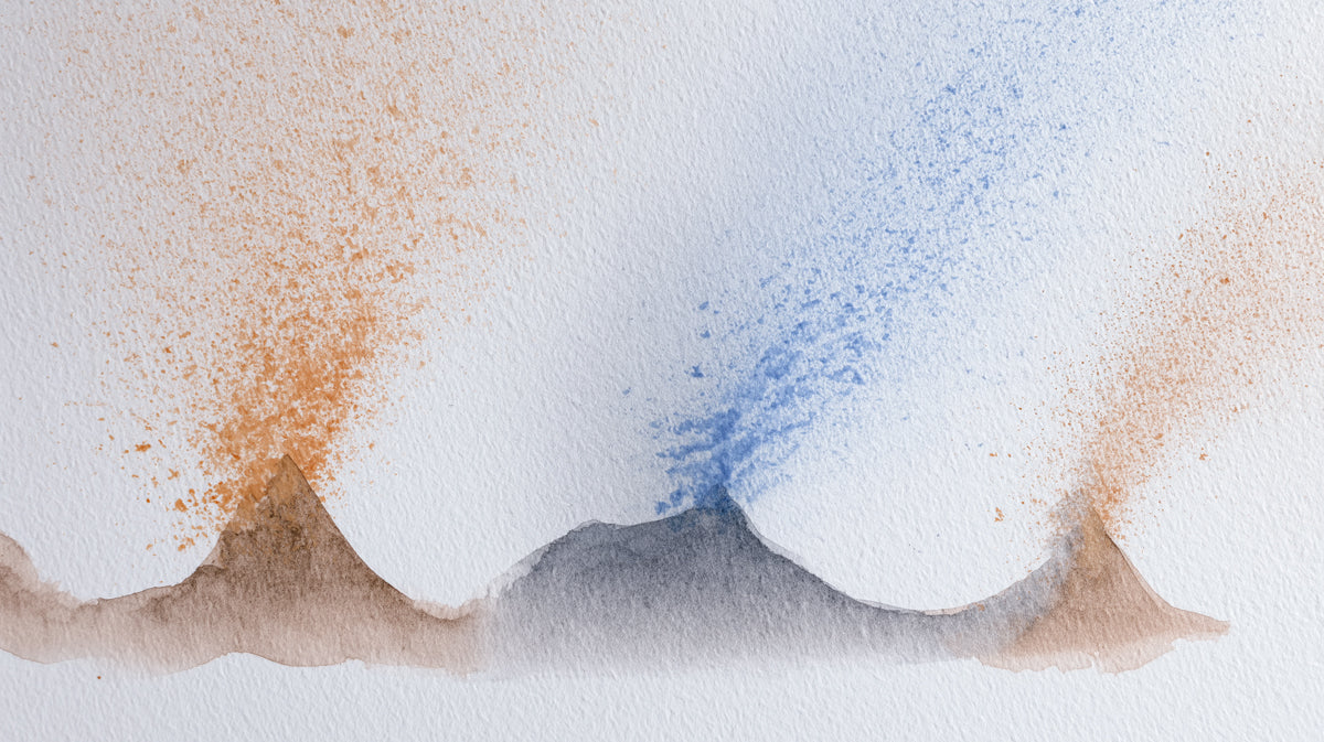 Abstract Earth & Sky Flow Mural - Minimalist Watercolor Peaks