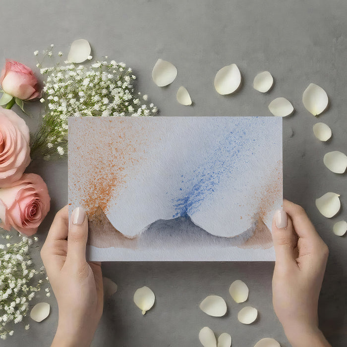 Abstract Earth & Sky Flow Mural - Minimalist Watercolor Peaks