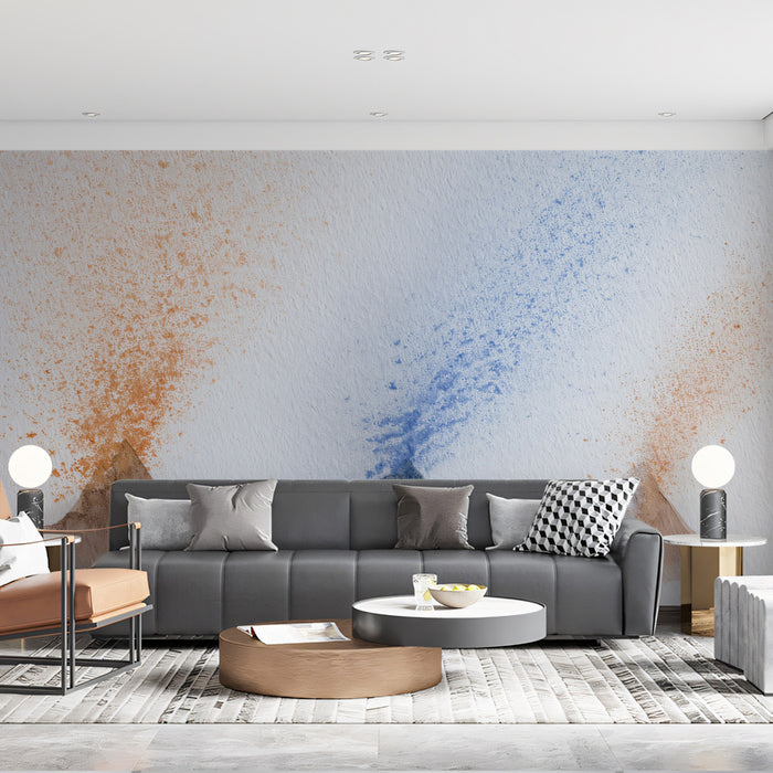 Abstract Earth & Sky Flow Mural - Minimalist Watercolor Peaks