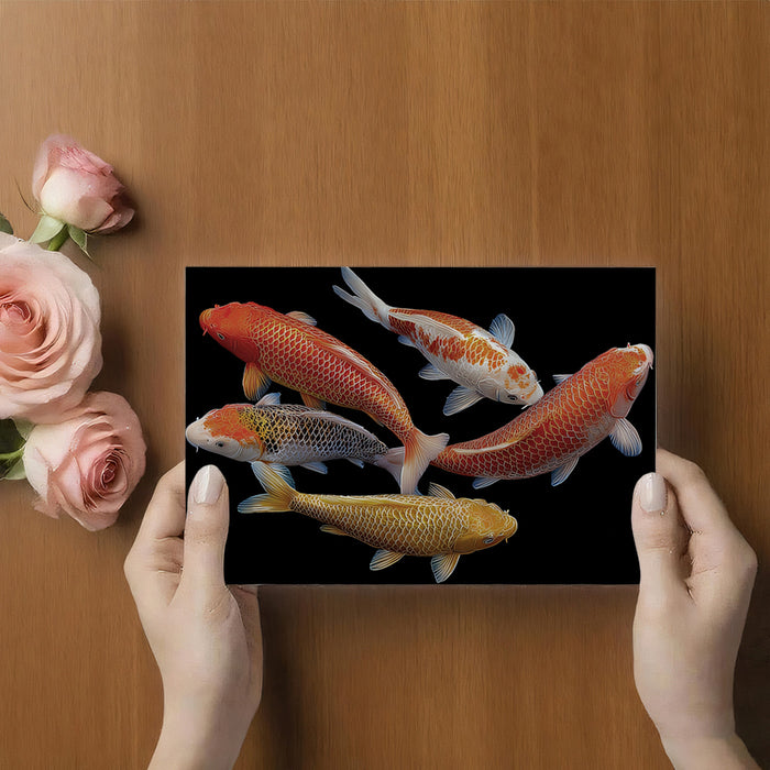 Imperial Koi Harmony Wall Mural | Traditional Oriental Prosperity & Vibrant Color Movement Art