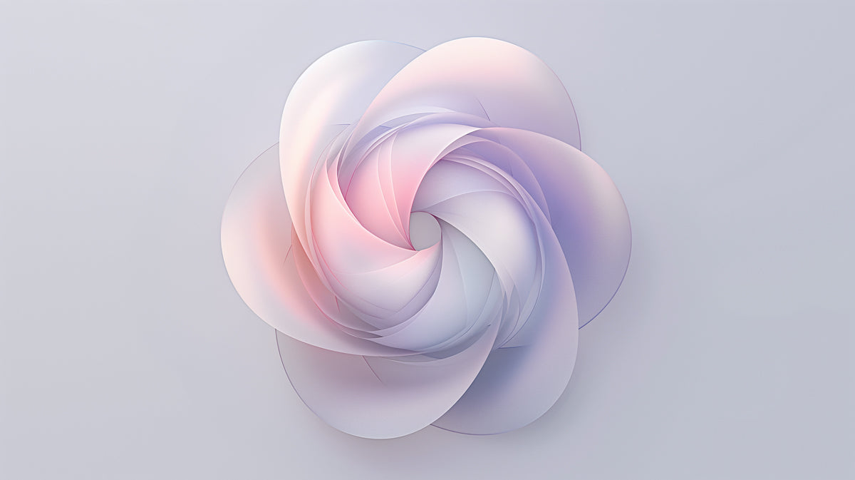Abstract Petal Swirl Wall Mural | Minimalist Pastel Geometry & Ethereal Floral Architecture