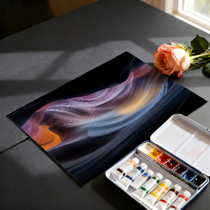 Galactic Antelope Canyon Swirl Wall Mural | Abstract Sandstone Flow & Moody Purple Glow Feature Wall