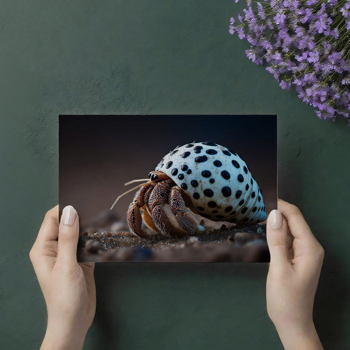 Dalmation Snail Shell Hermit Crab Wall Mural | Surreal Macro Marine Life & Intricate Nature Pattern Decor
