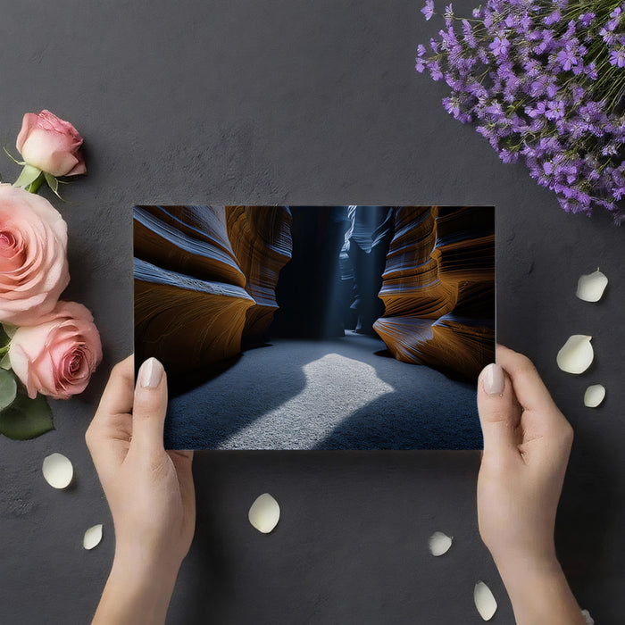 Mystic Canyon Moonlight Wall Mural | Moody Blue Topography & Ethereal Night Crevice Art