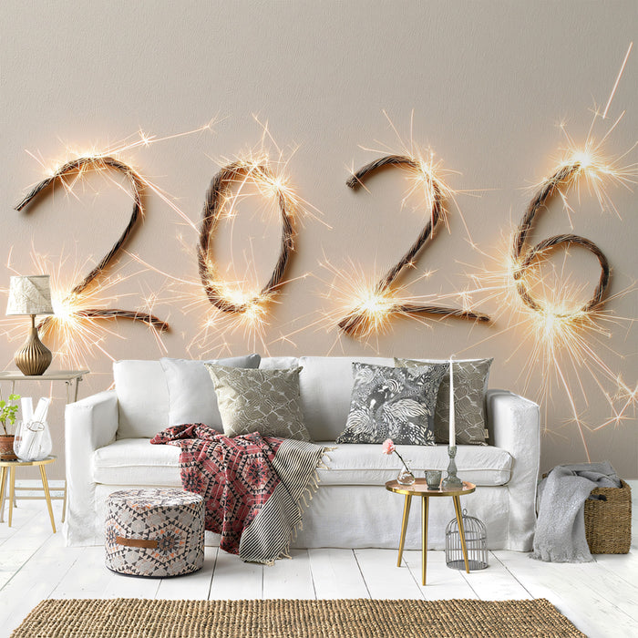 Sparkler Celebration 2026 Wall Mural | New Year Inspiration & Glowing Festive Event Decor
