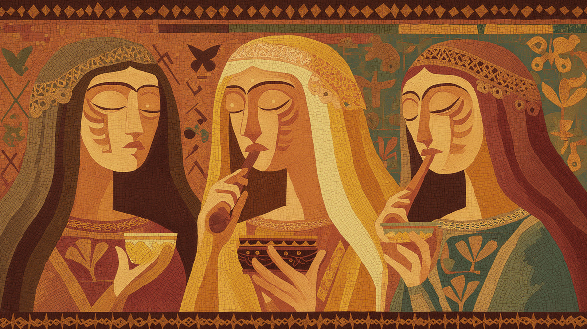 Classical Mediterranean Mosaic Wall Mural - Ancient Historical Art Theme for Elegant Interiors