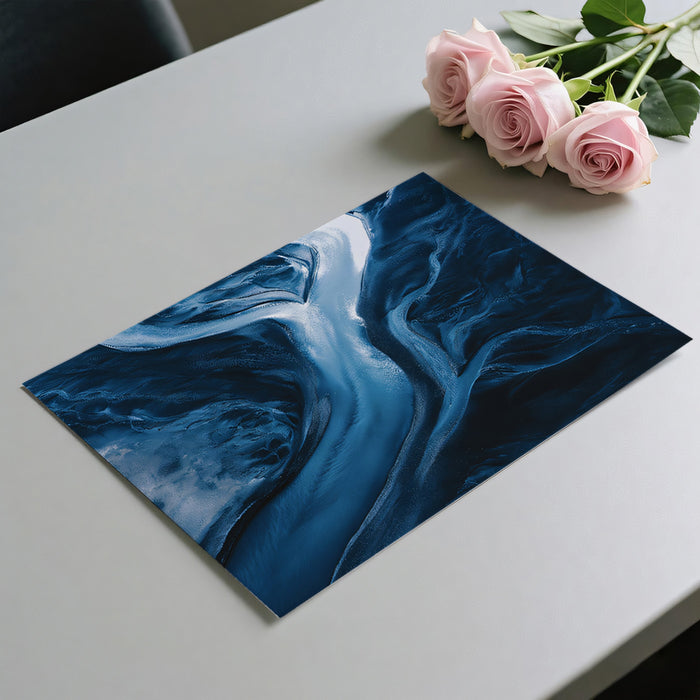 Abstract Blue Glacial River - Aerial Nature Texture Wallpaper