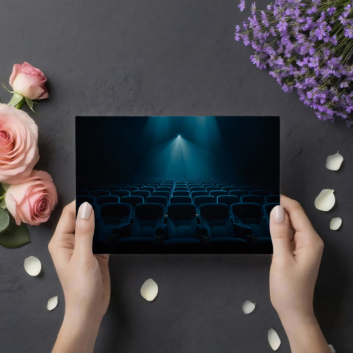 Blue Cinema Theater Spotlight - Home Theater & Media Room Wallpaper