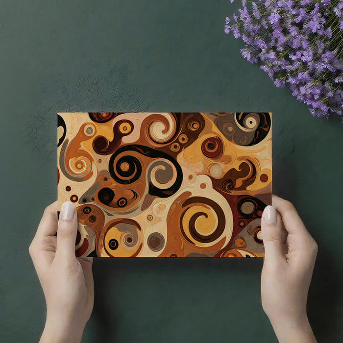 Golden Abstract Swirls & Spirals - Art Nouveau Style Mural