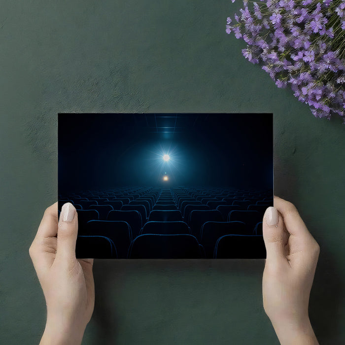 Blue Cinema Spotlight - Home Theater Projection Room Wallpaper