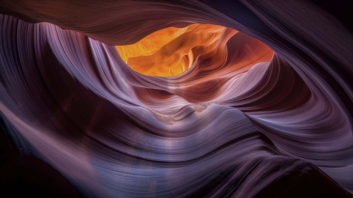 Antelope Canyon Abstract Curves - Purple & Orange Nature Mural