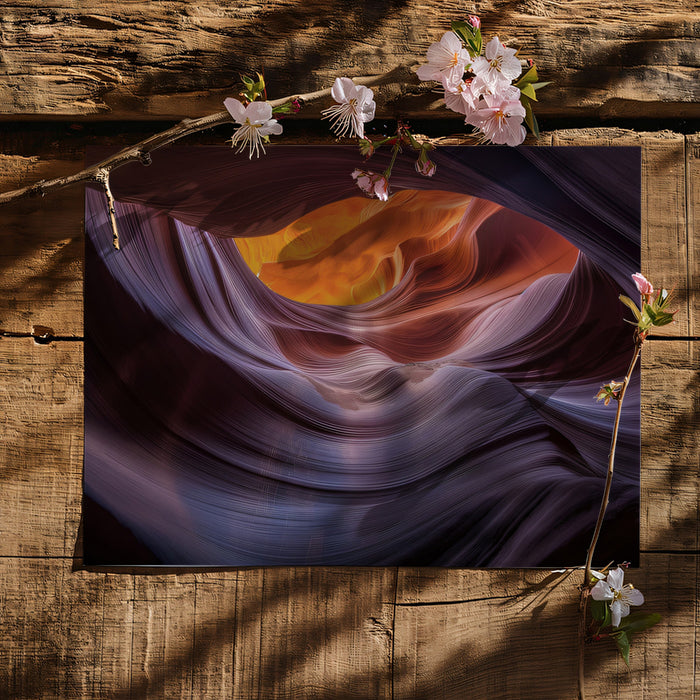 Antelope Canyon Abstract Curves - Purple & Orange Nature Mural