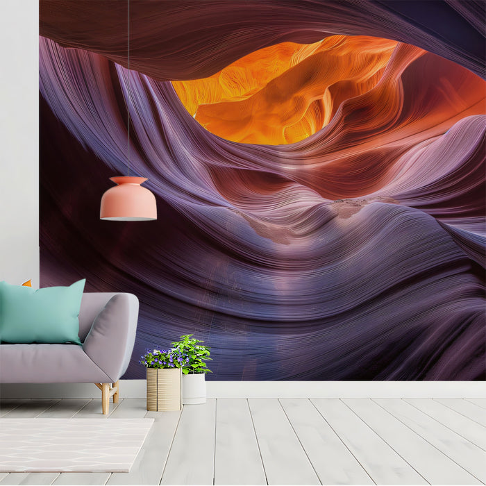 Antelope Canyon Abstract Curves - Purple & Orange Nature Mural