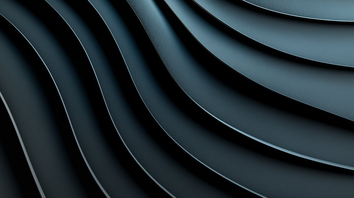 Dark Blue Metallic Waves - 3D Modern Texture Wallpaper