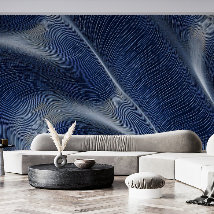 Digital Wave Particles - Blue Abstract Tech Wallpaper