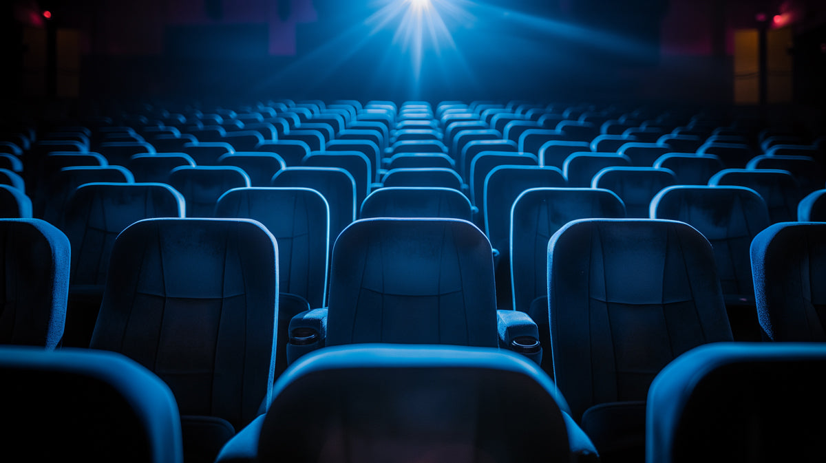 Cinema Premiere Blue Light - Movie Theater Seats Mural