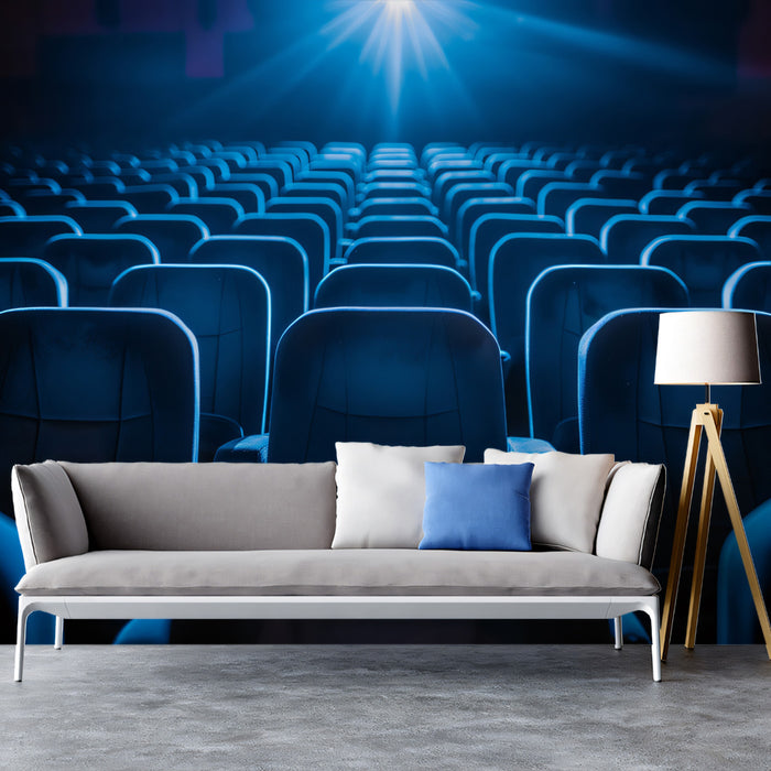 Cinema Premiere Blue Light - Movie Theater Seats Mural