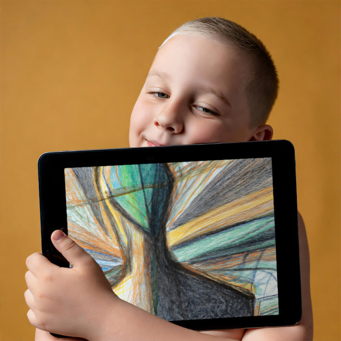 Abstract Crayon Tree - Naive Art Expressionist Mural