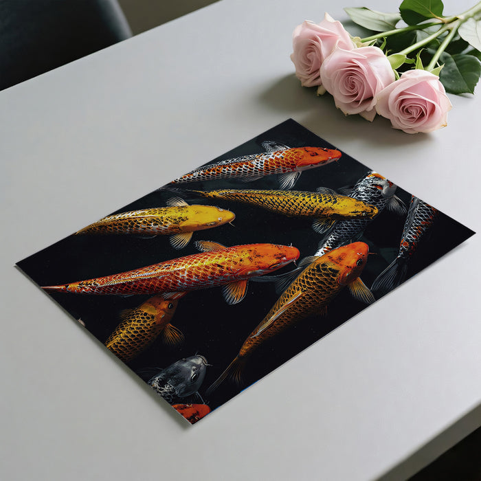 Golden Koi Pond - Top Down Fish Water Mural