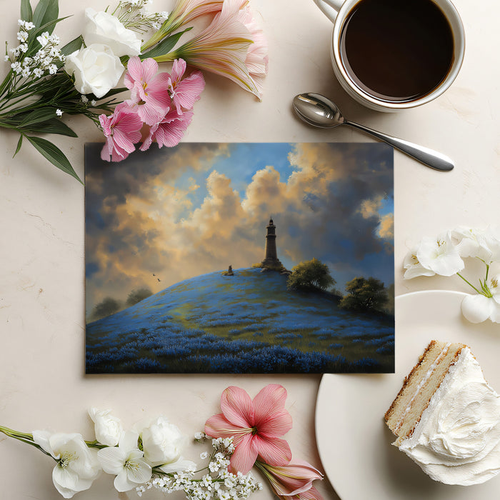 Moody Lighthouse Peak - Dramatic Sunset Landscape Mural