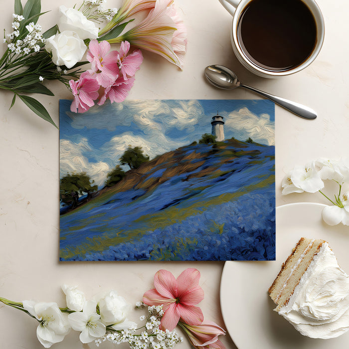 Impressionist Lighthouse Sky - Van Gogh Style Landscape Mural