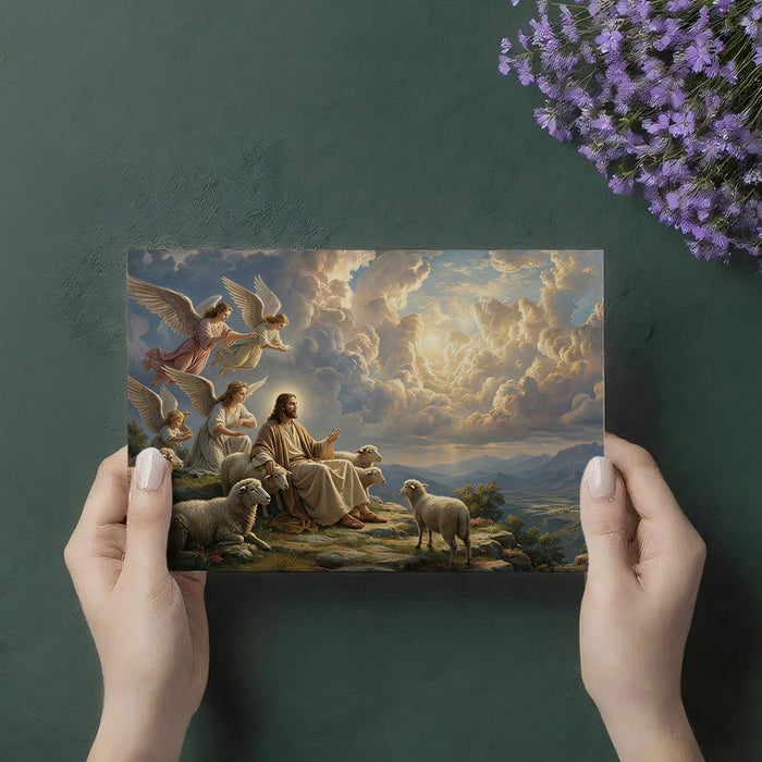 Jesus the Good Shepherd & Angels - Christian Religious Mural