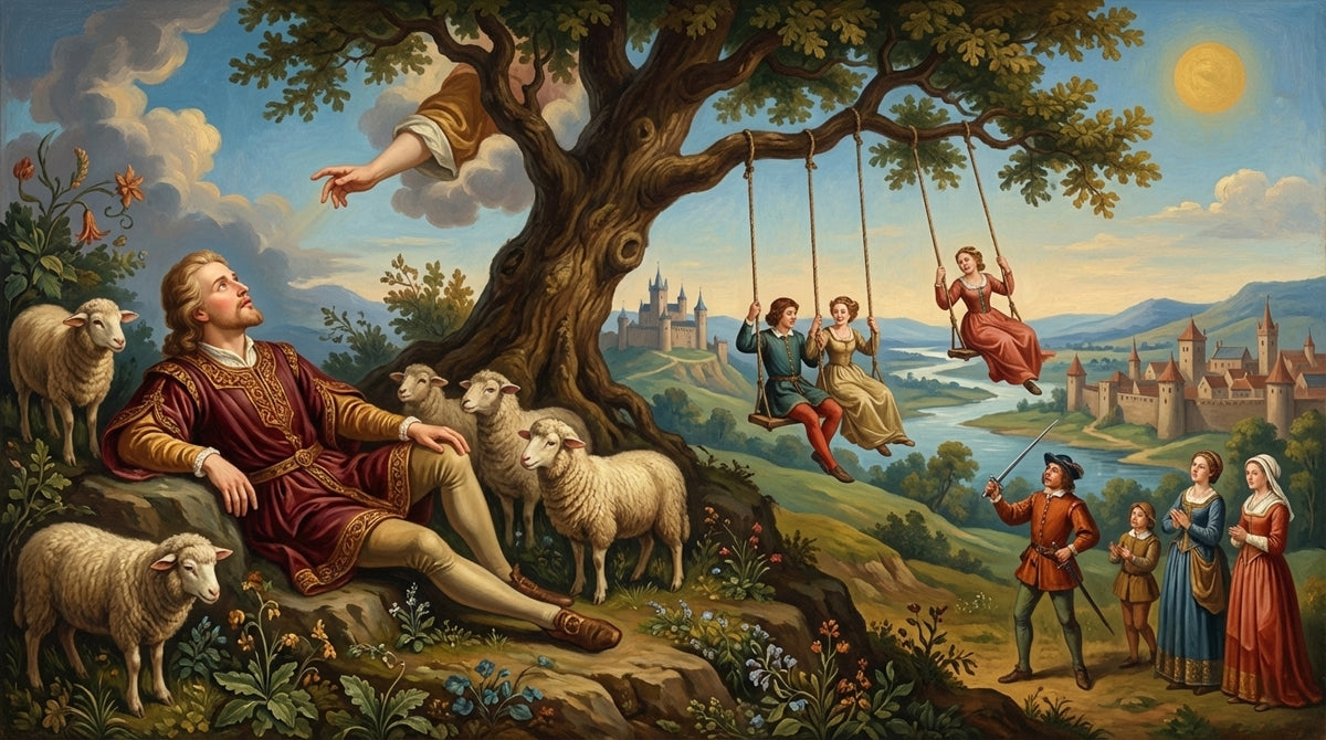The Good Shepherd Under the Oak - Biblical Renaissance Mural