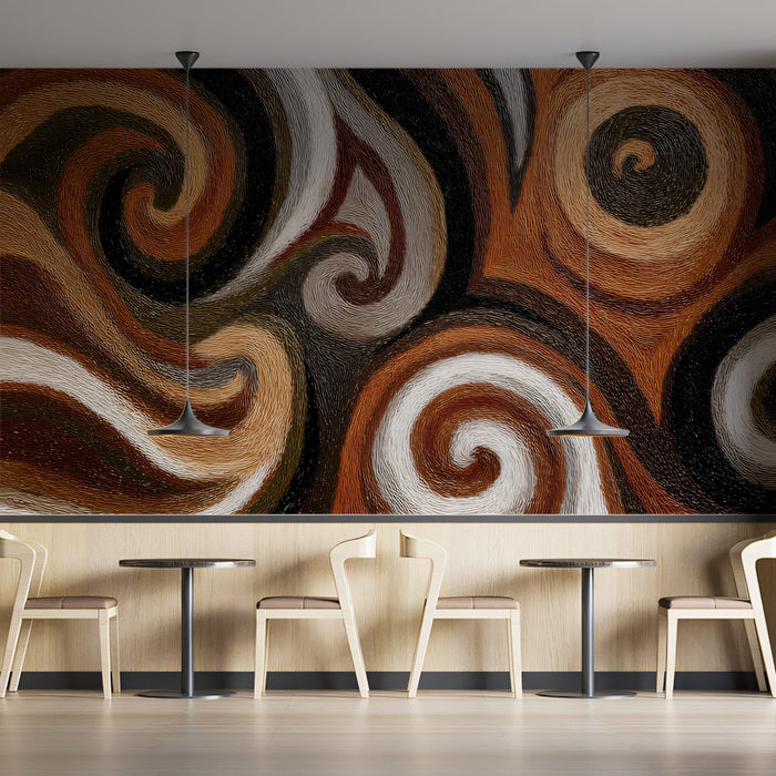 Embroidered Swirl Texture - 3D Faux Fabric Wallpaper