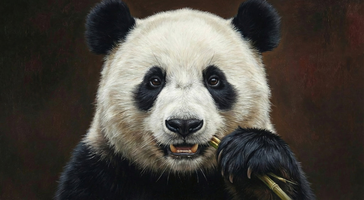 Hyper-Realistic Giant Panda Portrait Wall Mural