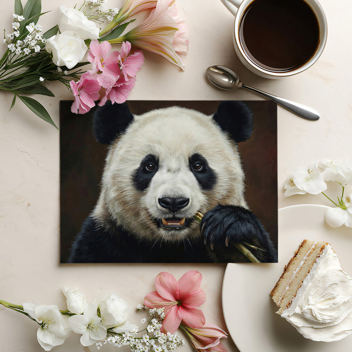 Hyper-Realistic Giant Panda Portrait Wall Mural