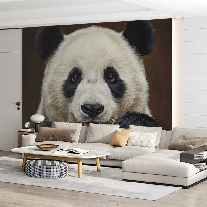 Hyper-Realistic Giant Panda Portrait Wall Mural