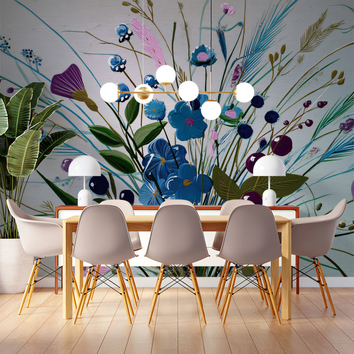 Spring Wildflower Bouquet Oil Painting Wall Mural