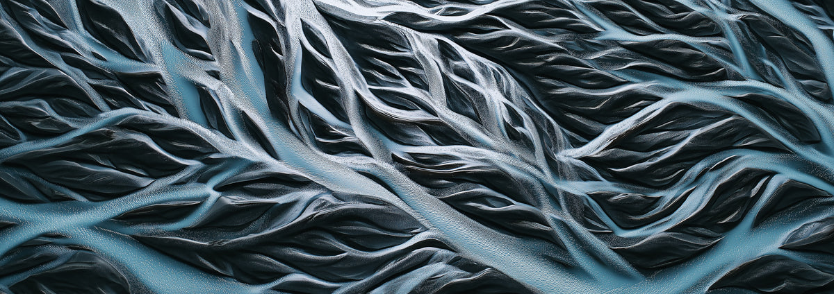 Aerial Abstract Glacial River Texture Wall Mural